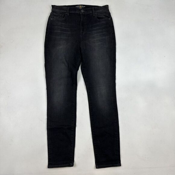 Lucky Brand Black/Gray Olivia Skinny Denim Jeans Size 12 / 31 Stretch - Picture 2 of 8